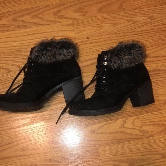Shoes - Black Fur Booties